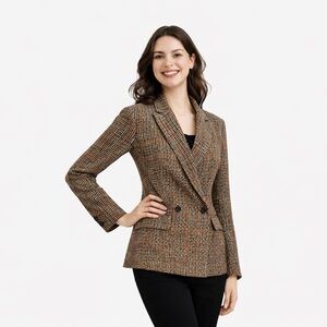 GAP Women's Classic Brown Tweed Blazer Petite Size 2